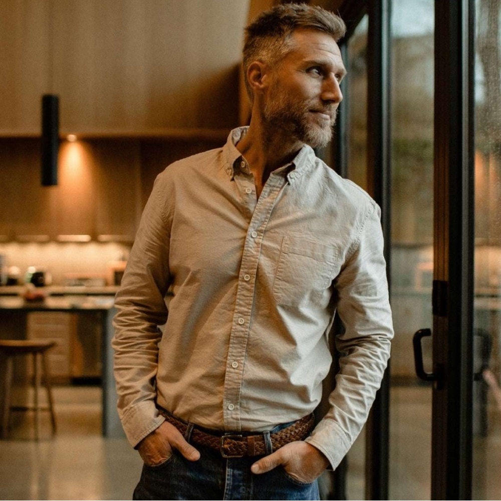 Taylor Stitch Mens Natural Organic Cotton The Jack Button Down Shirt Top Jacket
